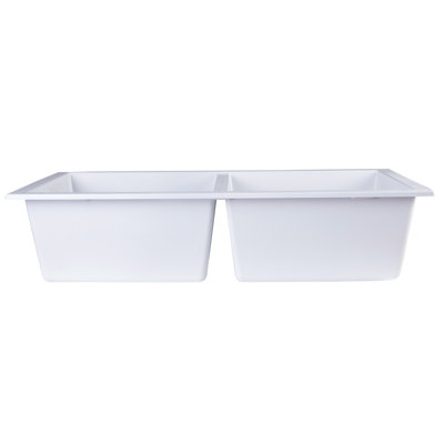 34'' L Double Bowl Granite Kitchen Sink