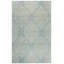 Tapis bleu en laine touffeté à la main à motif géométrique Claudelle-103423075
