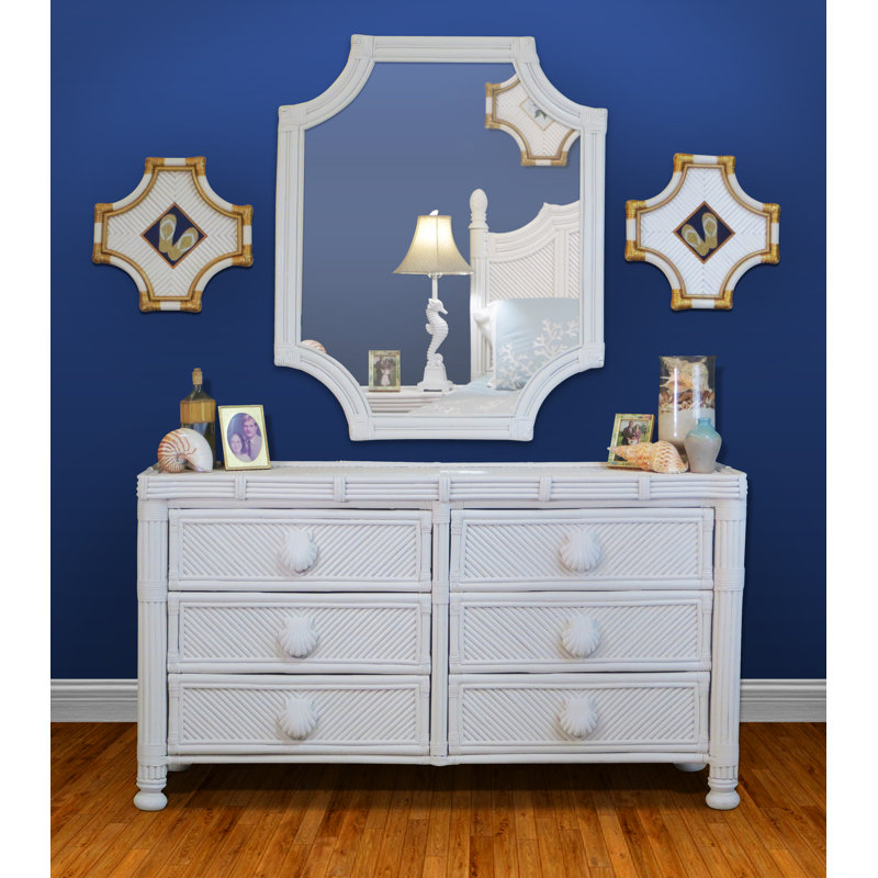 Commode double 6 tiroirs avec miroir Abbigail