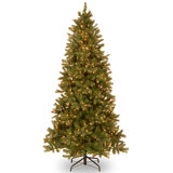 Slender Green Realistic Artificial Fir Christmas Tree