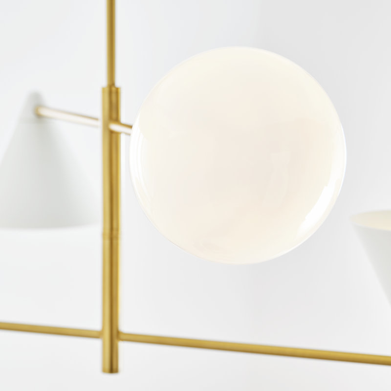 Cosmo 4 - Light Chandelier, White/Black, 16.12" H x 36" W x 36" D