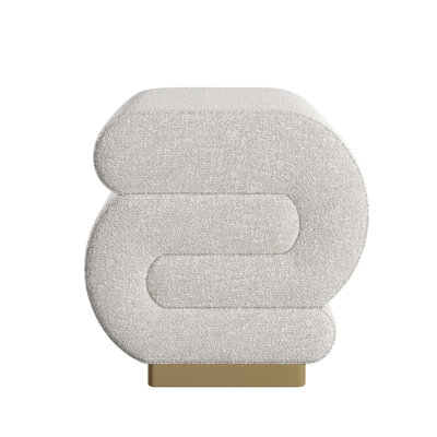 Stylish Pouffe, Cream Color, 15.7 x 16.5 x 16.5 Inches | 28 DNS Grey Foam & 14 DNS White Foam for Ultimate Comfort | Versatile Seating & Footrest for Living Room, Bedroom, or Office Decor