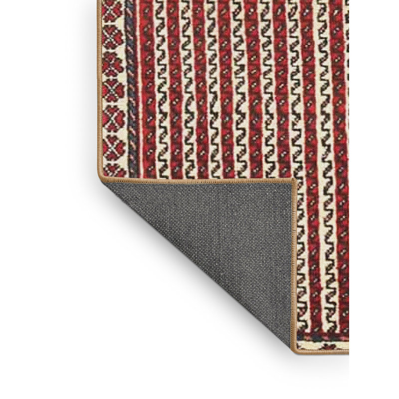 Tapis géométrique rouge / beige / brun, Rectangle 7 pi x 9 pi
