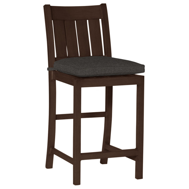 Tabouret de comptoir d'extérieur club 24 po, Welt, Fossile de Vérone, Acajou