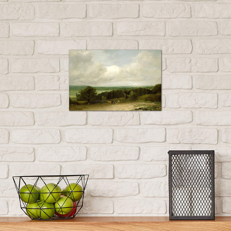 Wooded Landscape with a Ploughman by John Constable - 1 Piece Wall Art on Canvas, 30.48 cm H x 45.72 cm W, No Frame