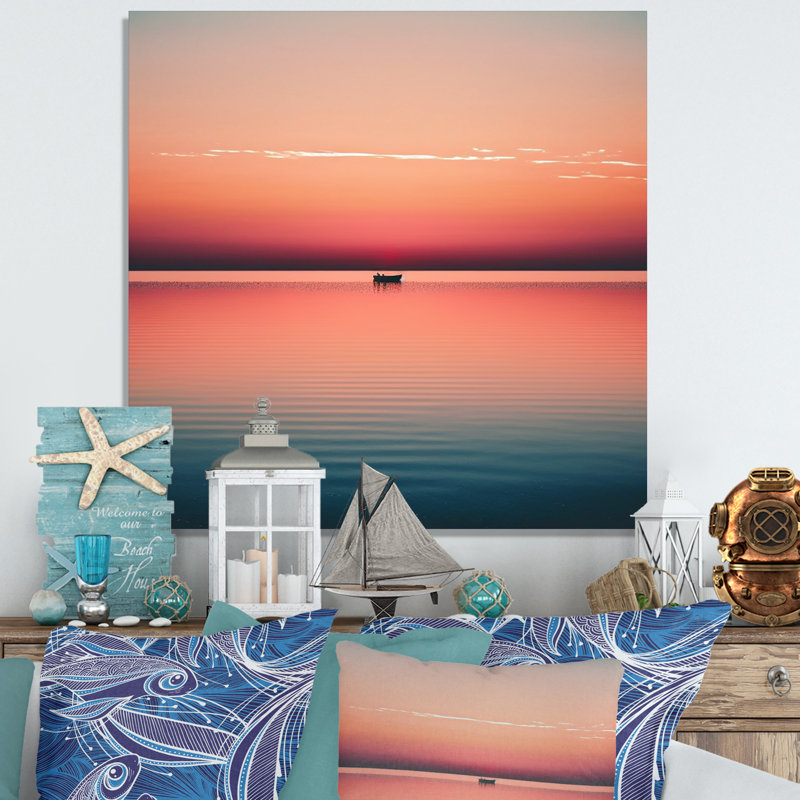 «Kittanning Minimalistic Sunset Pendant The Full Moon IV», reproduction sur toile, H 16 po x l 16 po x P 1 po, Toile tendue