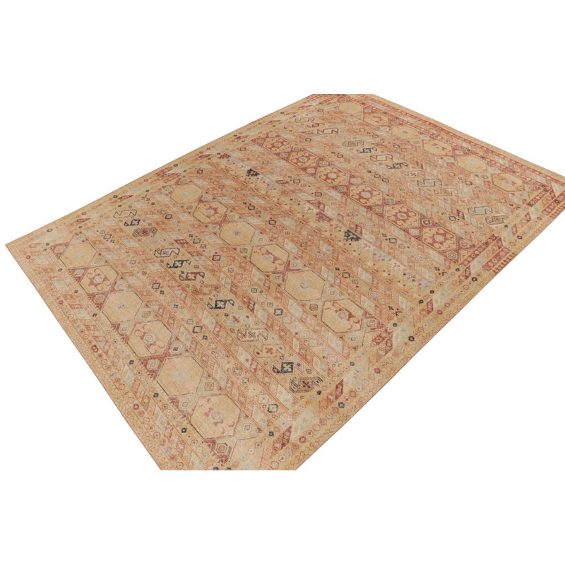 Distressed Homage Wool Floral Area Rug, Rectangle 10' x 14'