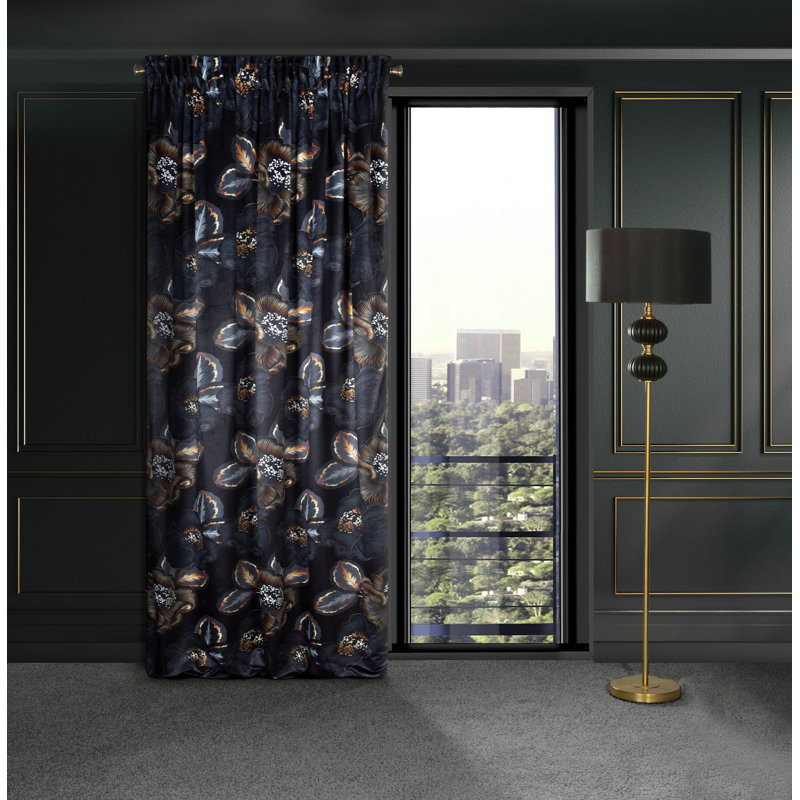 Ahnalise Blackout Curtains Single Panel, 140 W x 270 D cm