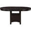 5 tables de salle à manger tonales, table avec rallonge, chaises noires rembourrées rondes convertibles en forme ovale, finition, base à 4 pieds, rangement fermé