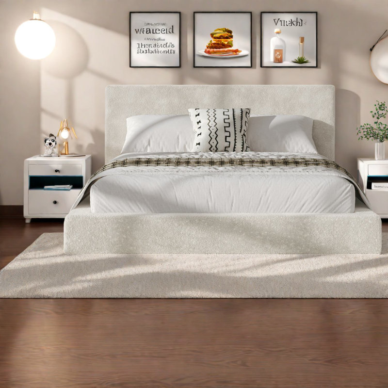 Lits à tablettes coulissantes, structure moderne en acier Sherpa pour chambre à coucher