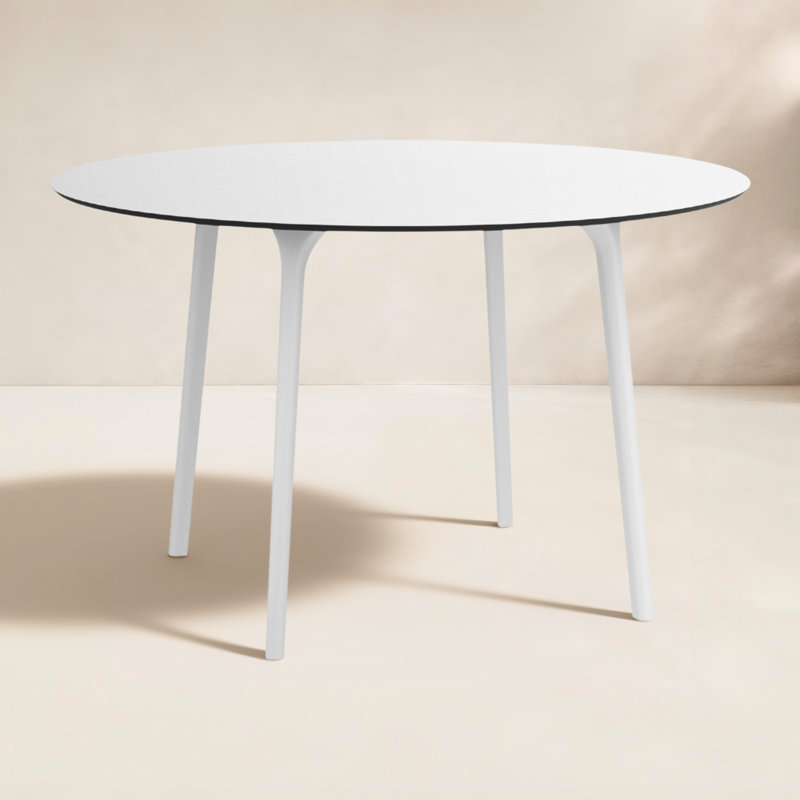 Burt Round Outdoor Dining Table , 47 " D, White