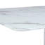 Ensemble de table et de chaises. Ensemble de salle à manger moderne à motif de marbre simple - table de 71 po x 35,4 po avec 8 chaises en polyuréthane. Autocollant à motif de marbre, plateau de table en verre trempé, avec pieds de chaise arqués en métal.-1234953576