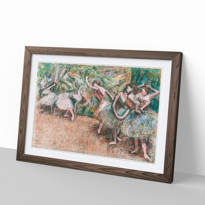 Ballet Scene by Edgar Degas - Picture Frame Painting, 48cm H x 65cm W x 2cm D, Walnut Framed