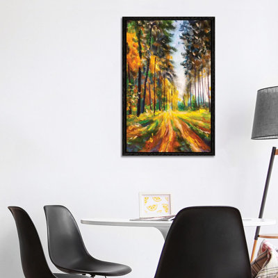 Autumn Spring Forest In Morning Sunlight by Valery Rybakow - Painting on Canvas
