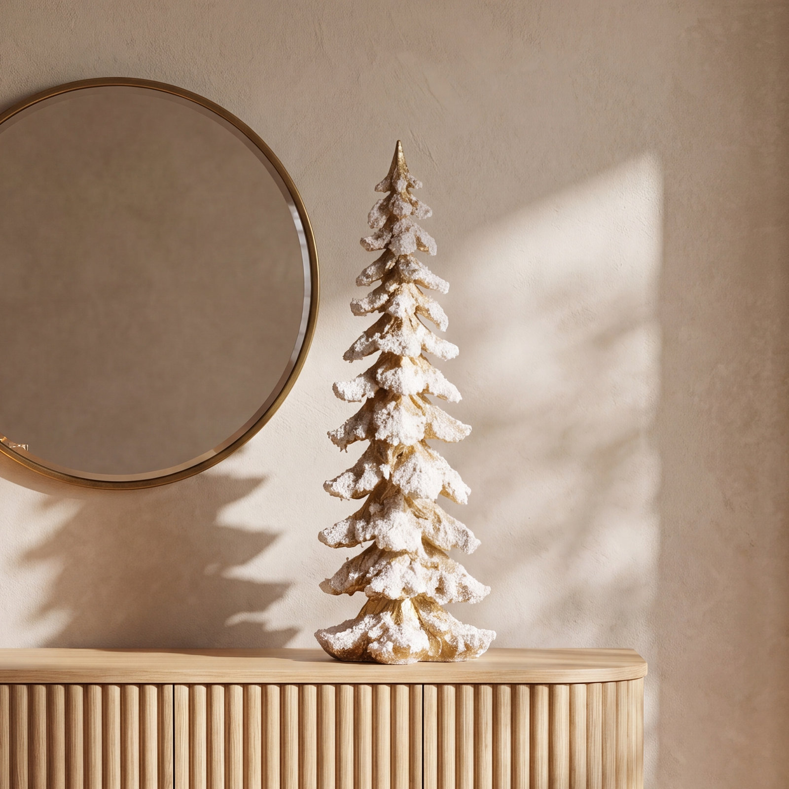 Resin Tabletop Christmas Tree, Gold, 25.75" H x 9" W x 7" D