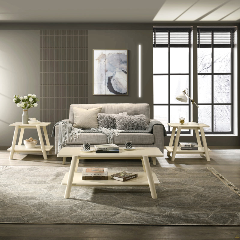 Ensemble de 3 tables basses, table basse et deux tables de bout