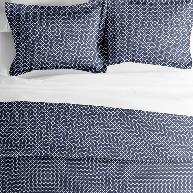 Simply Soft Modern & Contemporary Geometric Shapes Duvet Cover, King Duvet Cover + 2 King Shams, Navy