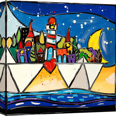 1WA6232 Colourful Art: Conjunction by Wallas - Wrapped Canvas Art Prints