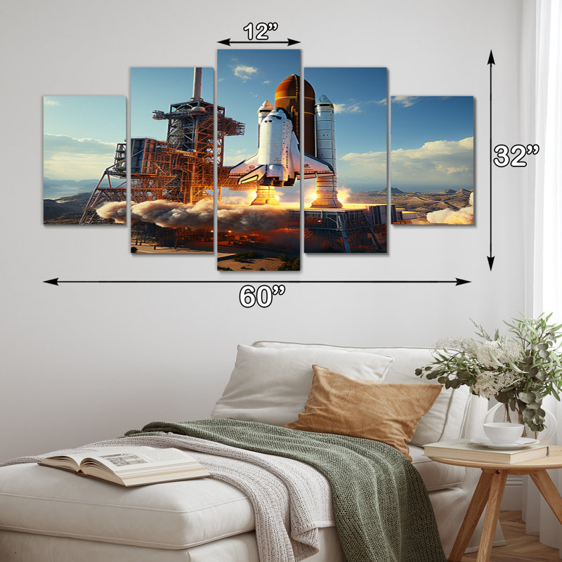 Space Shuttle Payload Deployment I - Space Shuttle Wall Art Print - 5 Panels