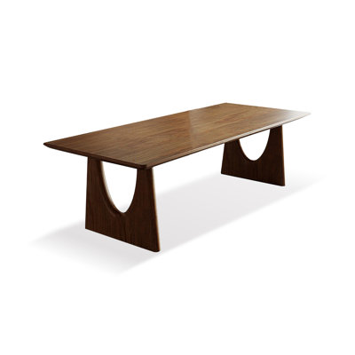 Brown Rectangular Solid Wood Dining Table