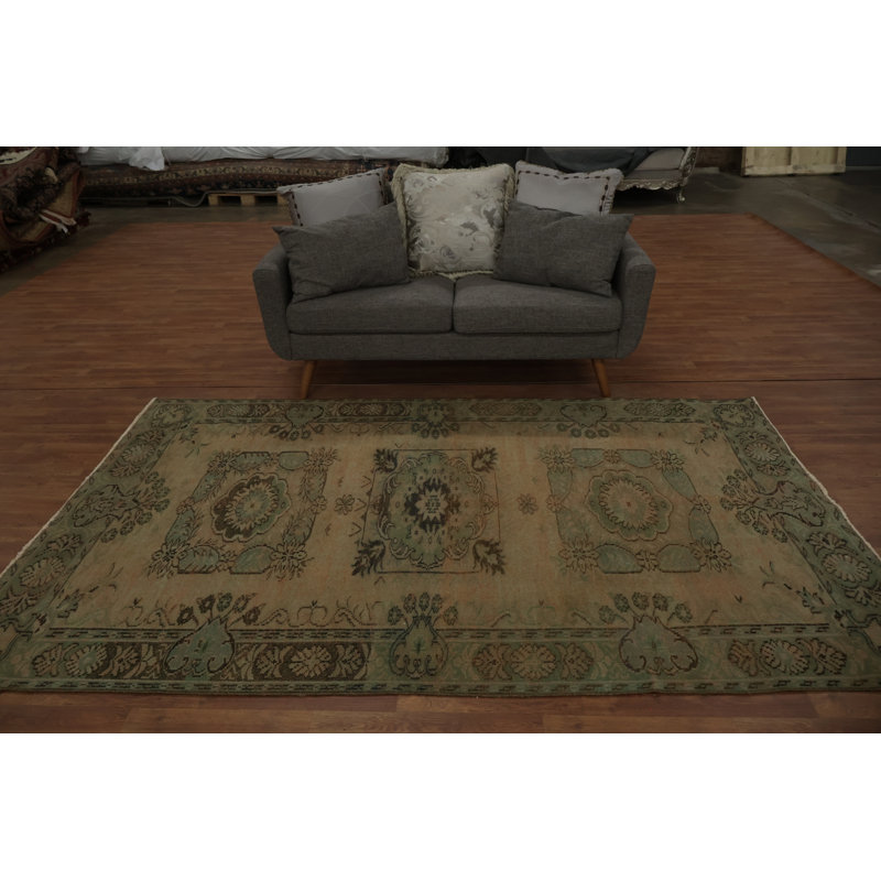 Tapis décoratif vieilli élégant tons terreux 6 x 9