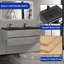Meuble-lavabo mural mural flottant simple gris-832527707