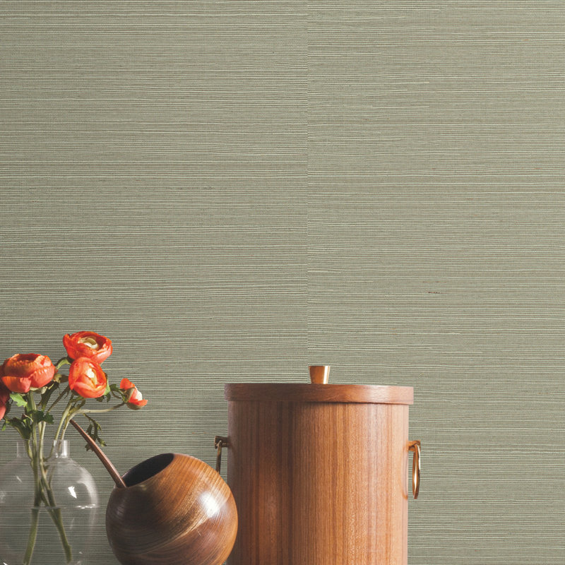 Papier peint en peluche et sisal Weatherhill, Vert