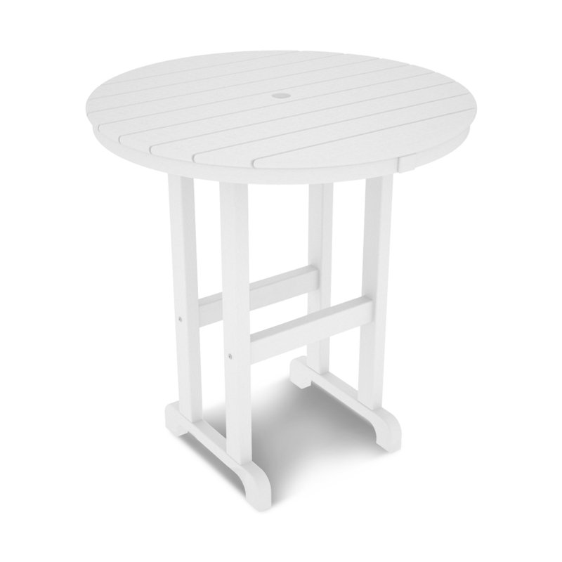 POLYWOOD® Tables 48" Patio Bar Table, 36", White