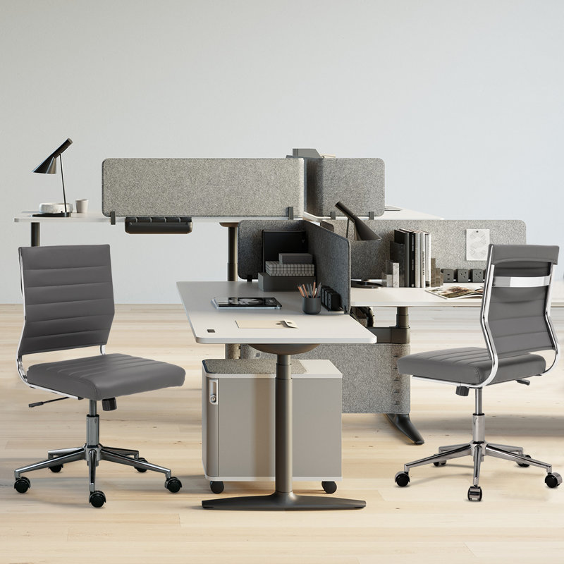 Chaise de conférence ergonomique et réglable Amaiia, Gris/chrome