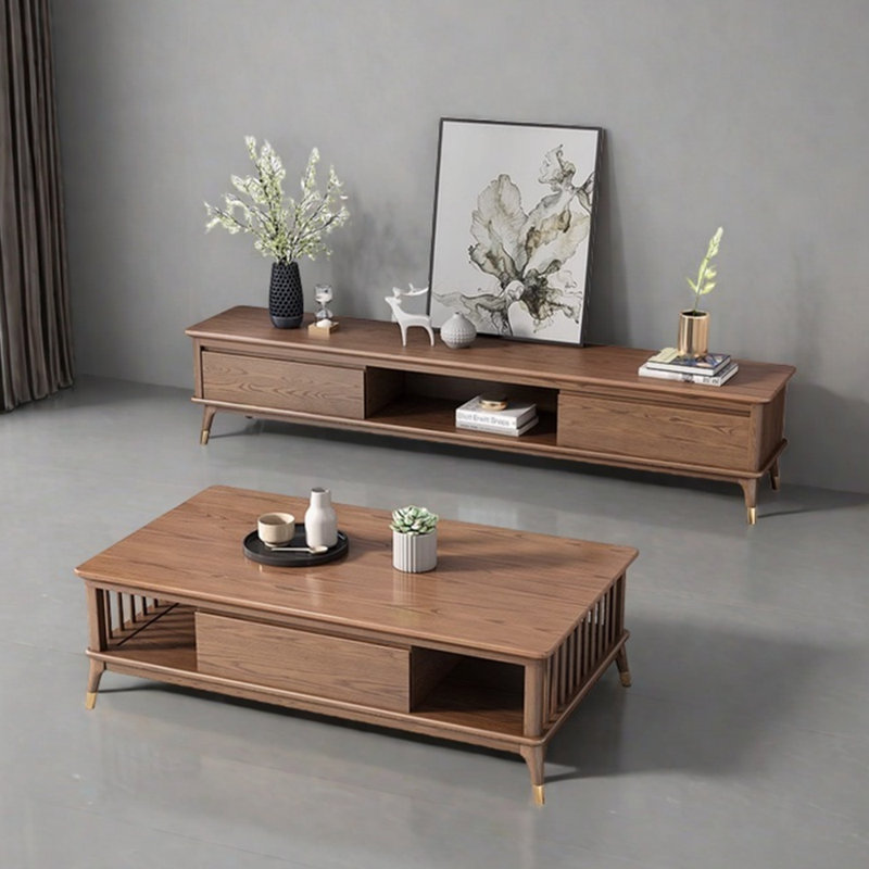 Combinaison simple de table basse et de meuble télé