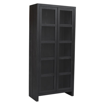 Cabinet In Modern Graphite Black Finish On Reclaimed Solid Wood