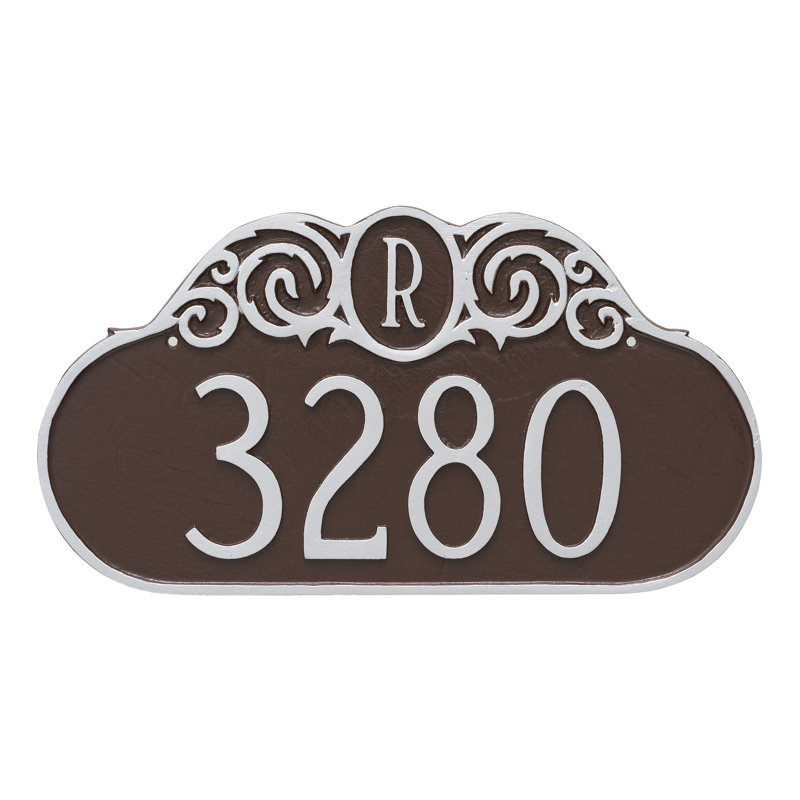 Victorian Rectangle Wall Plaque, Chocolate/Silver