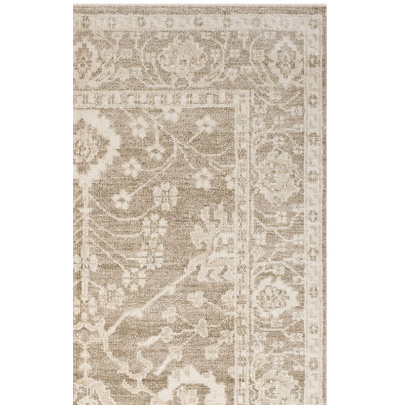 Oushak Hand Knotted Viscose Rug, Rectangle 9' x 12'