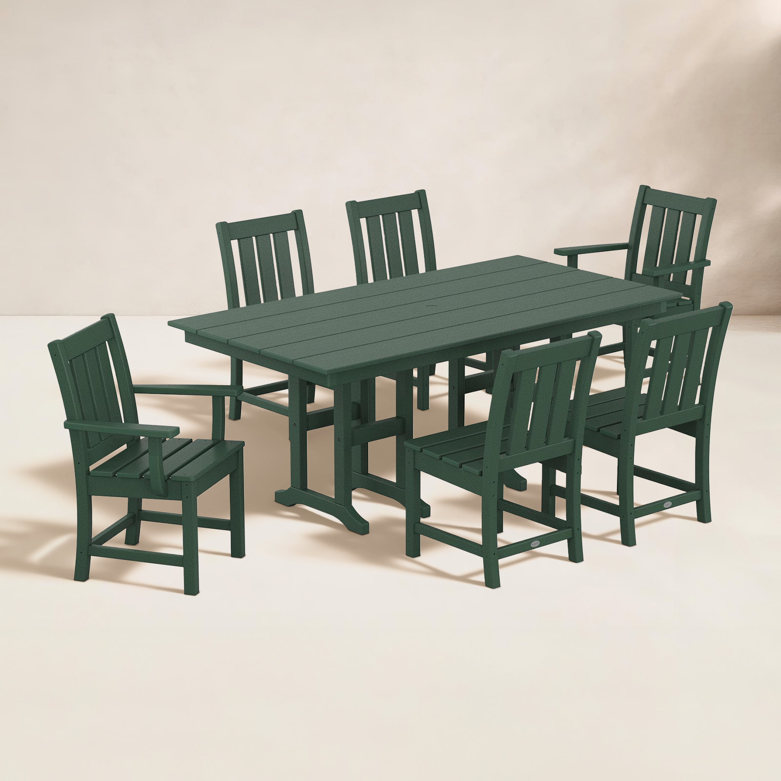 POLYWOOD® Oxford 72" Patio Dining Set, Green