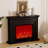White Solid Wood Electric Fireplace-1029849225