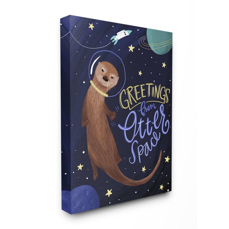 «Otter Space», art minimaliste sur toile, H 30 po x l 24 po x P 1,5 po, Toile tendue