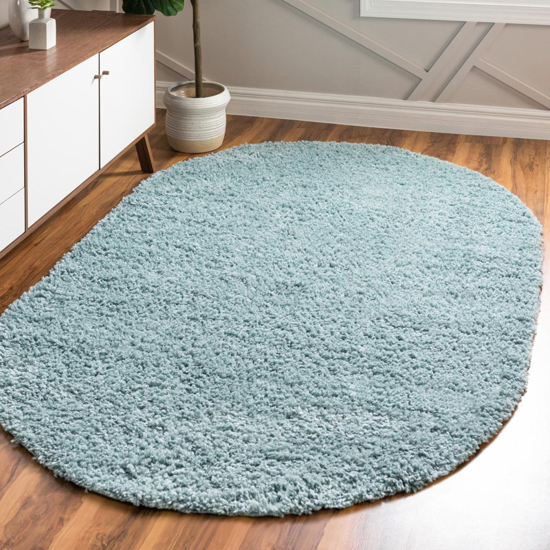 Tapis turquoise Wentworth, Ovale 7 pi 10 po x 10 pi