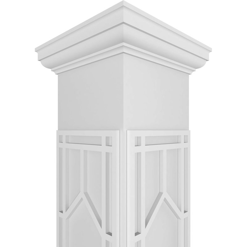 Colonne carrée de style shaker avec fuseau et base toscane Craftsman, H 108 po x l 9,625 po x P 9,625 po