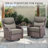 7-9 Person Outdoor Wicker Patio Conversation Set With Swivel Chairs And Coffee Table-201036269-201036268