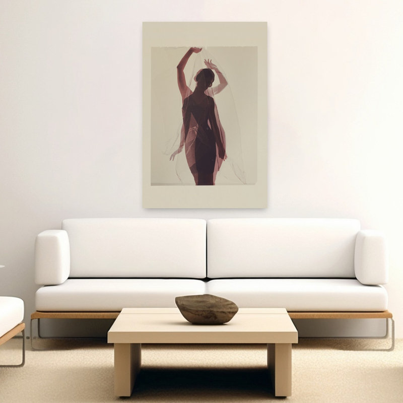 Silhouette dansante, délicate, élégante et éthérée - Impression d'art mural, H 60 po x l 40 po