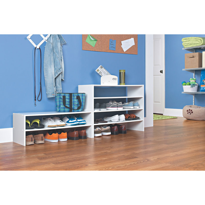 Stackable Organizers 6 Pair Stackable Shoe Rack, White