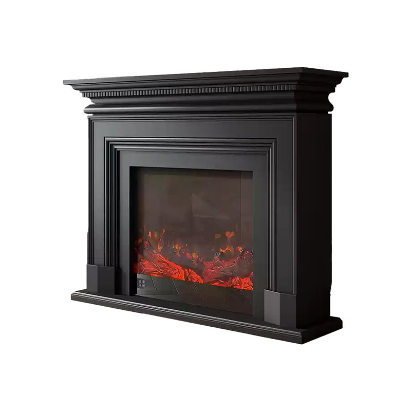 French-style retro simulated flame electric decorative fireplace core, 40.16" H x 47.24" W x 12.99" D, Black