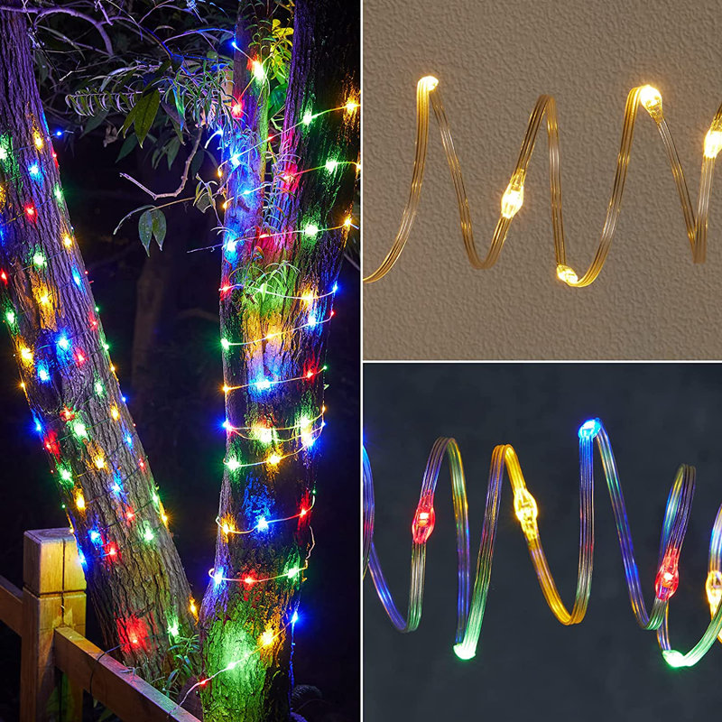 Lumière scintillante multicolore imperméable 8 modes