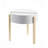 White & Natural Round End Table