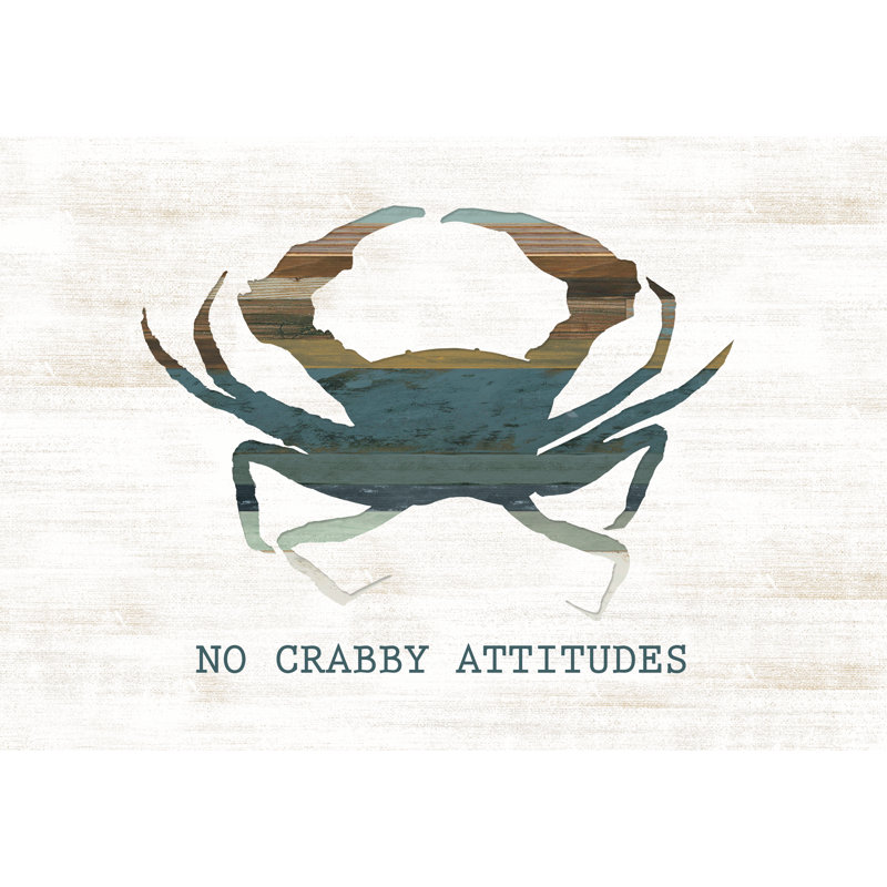 No Crabby Wood Distressed - Wrapped Canvas Print, 30cm H x 46cm W