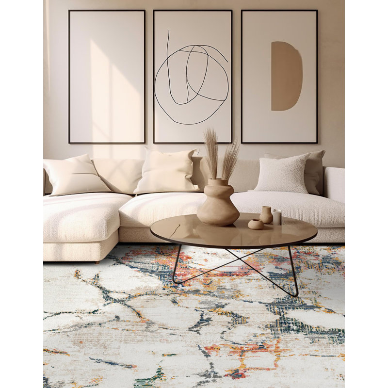 Caparro Abstract Indoor Rug, Rectangle 6'1" x 9'2"