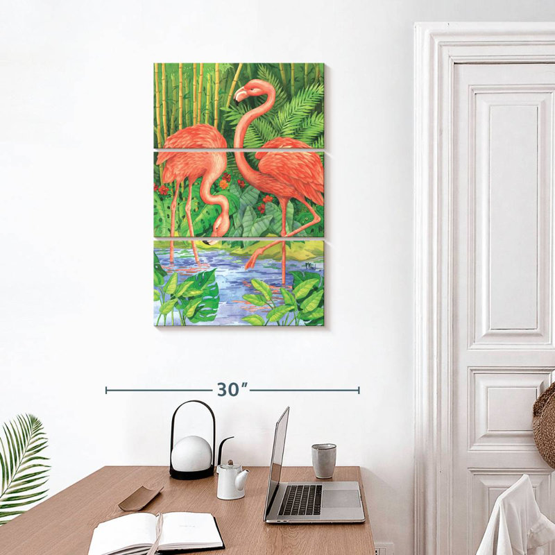Bambou flamant rose, H 32 po x l 20 po