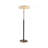 Modern Wrought Iron, Solid Wood and Glass Floor Lamp
