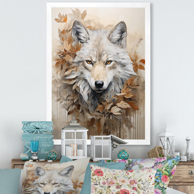 " Minimalism Beige Wolf Expression I "