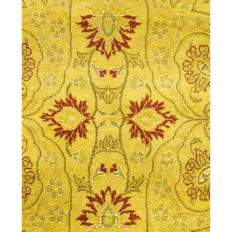 Overdyed Hand-Knotted Wool Modern-Contemporary Yellow Area Rug 3' 2" x 5' 5"
